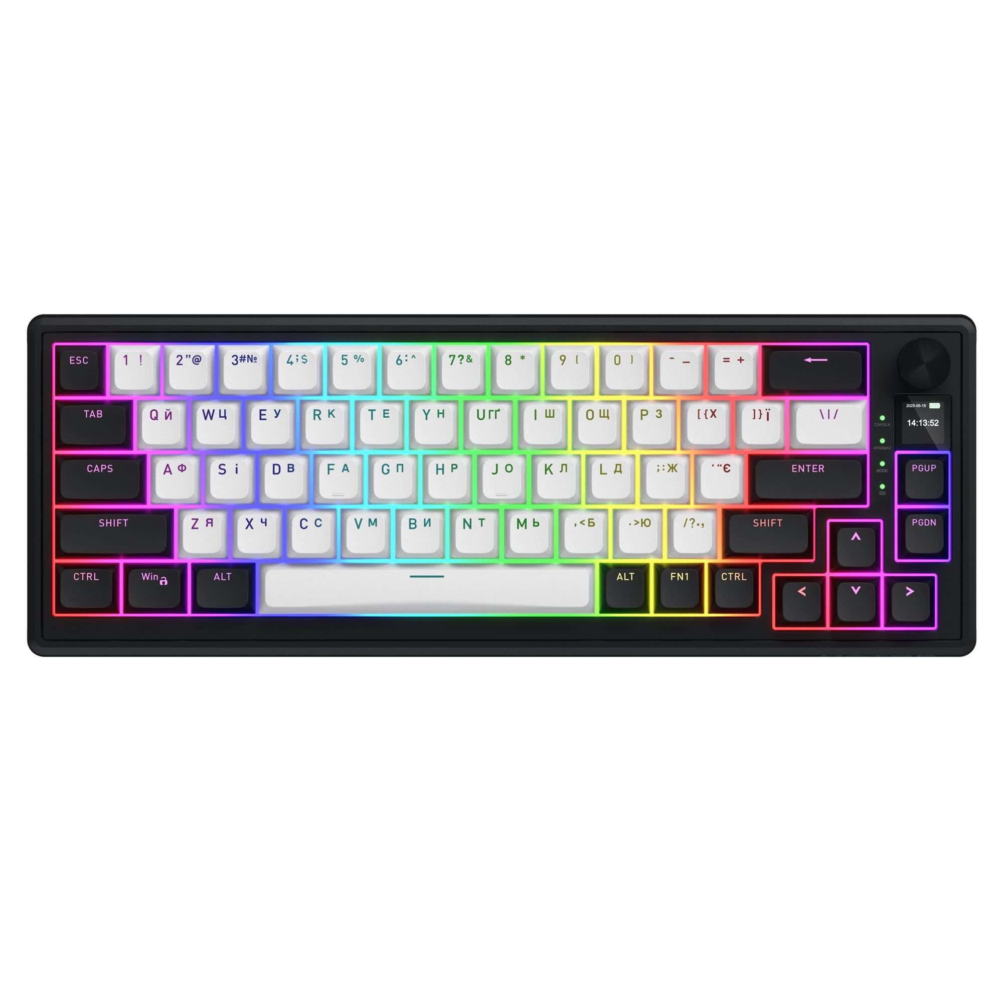 Клавіатура Hator Skyfall 65 MAG Ultima 8K Wireless Магнітні перемикачі Чорний/Білий