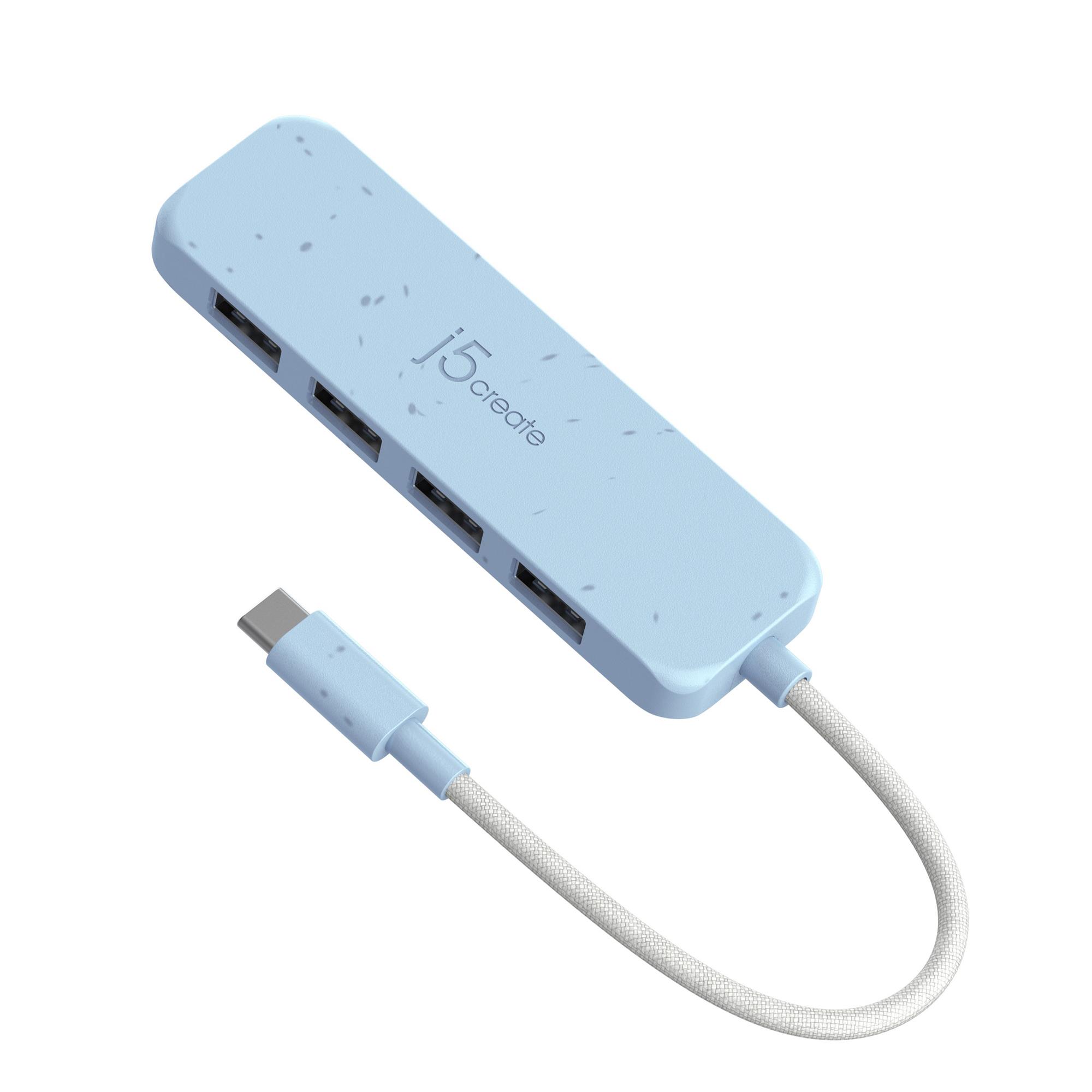 USB-хаб J5create 4 USB-A Cyan (JCH341EC-N)
