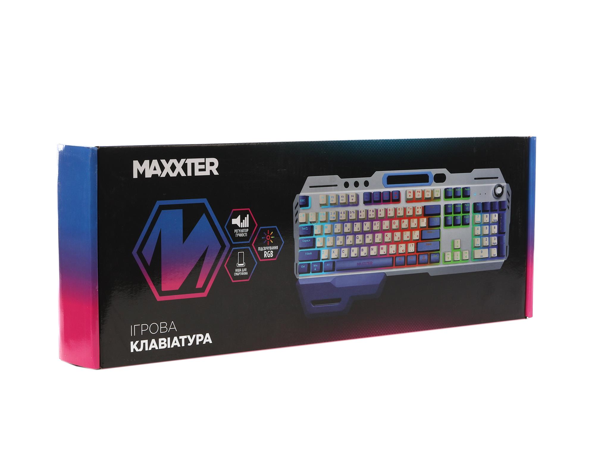 Клавiатура Maxxter KBG-RGB-01-UA Клавiатура Maxxter KBG-RGB-01-UA