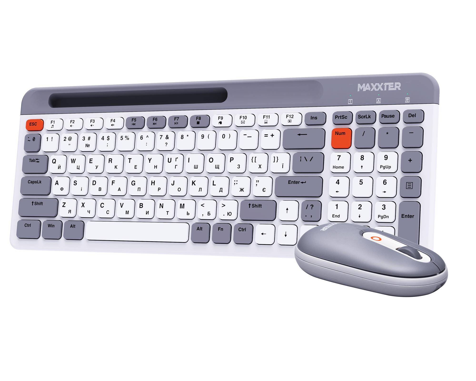 Комплект (клавіатура, миша) Maxxter KMS-WCM-03G-UA Комплект (клавіатура, миша) Maxxter KMS-WCM-03G-UA