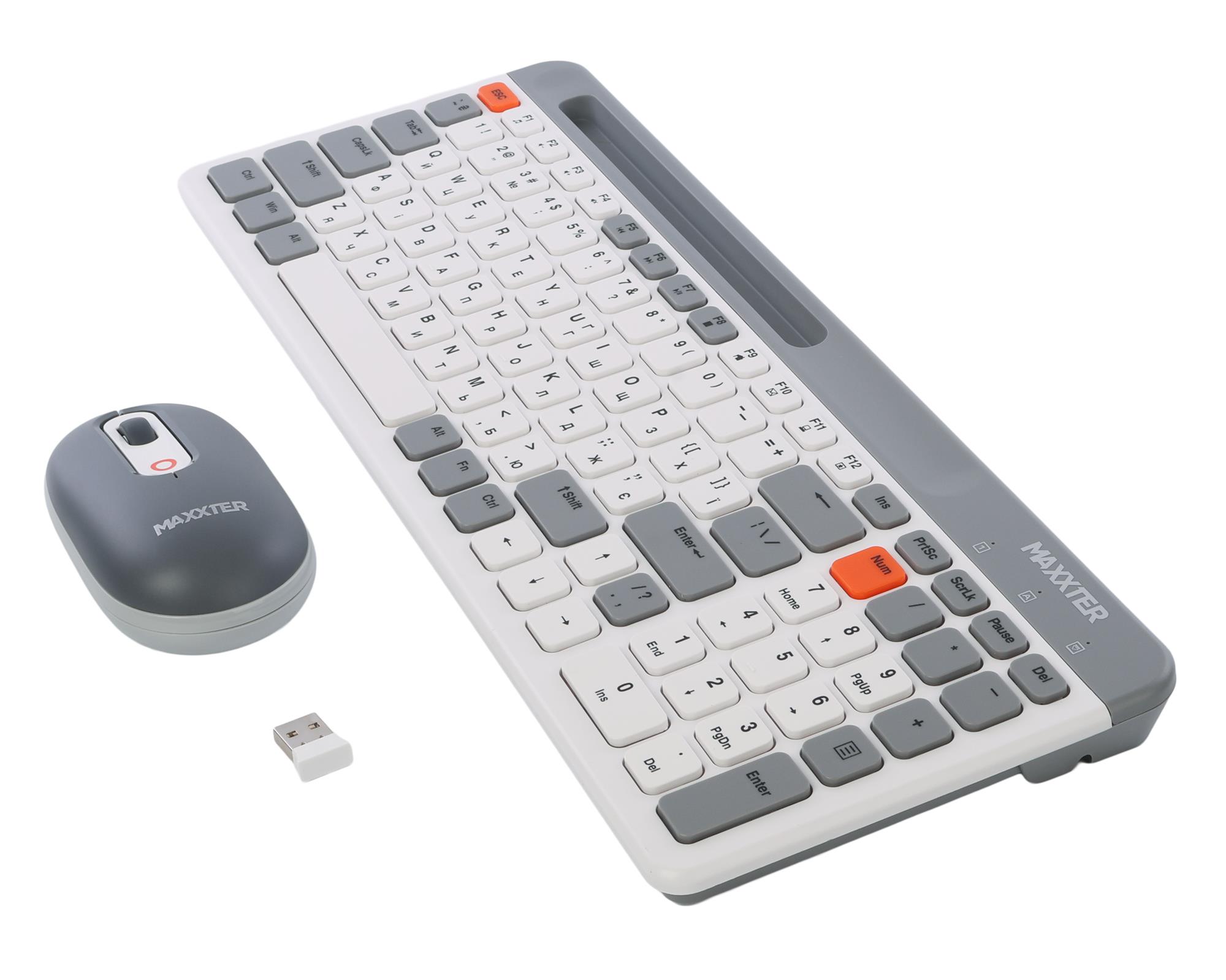 Комплект (клавіатура, миша) Maxxter KMS-WCM-03G-UA Комплект (клавіатура, миша) Maxxter KMS-WCM-03G-UA