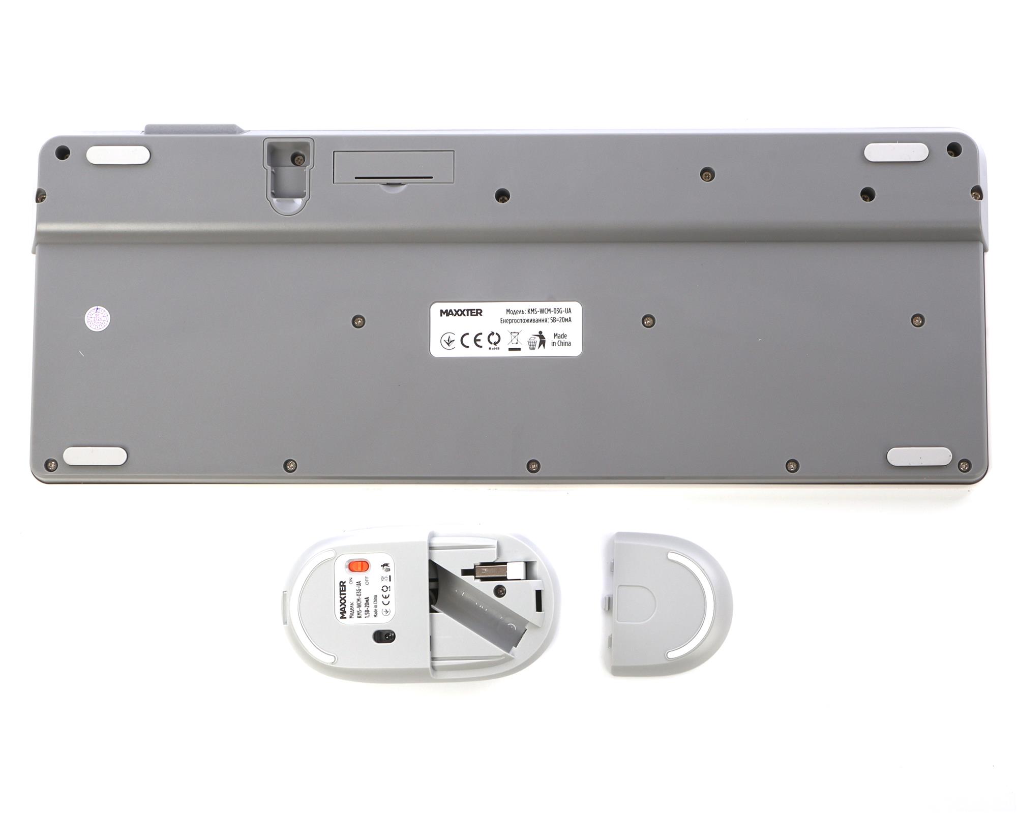 Комплект (клавіатура, миша) Maxxter KMS-WCM-03G-UA Комплект (клавіатура, миша) Maxxter KMS-WCM-03G-UA