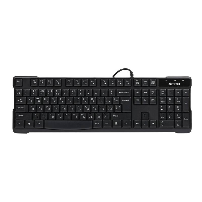 Клавіатура A4Tech KR-750 з додатковою клавішею Backspace чорна