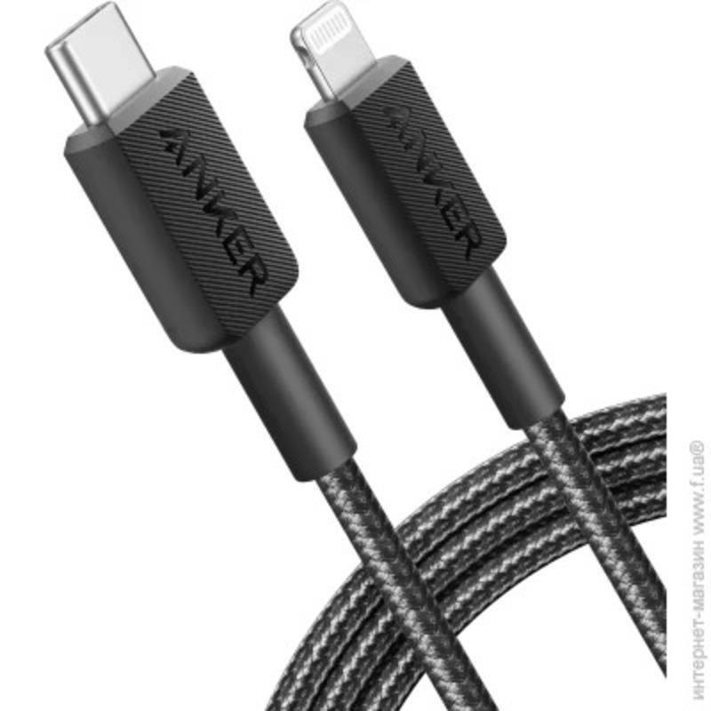 Кабель Anker 322 USB-C to Lightning MFi сертифікований чорний