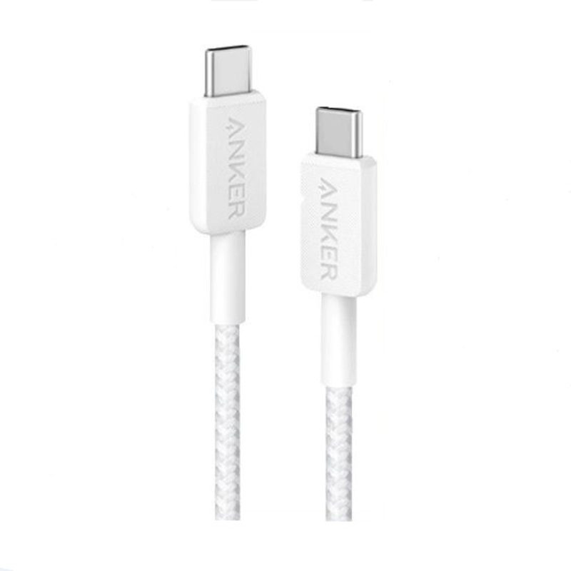 Кабель Anker 322 USB-C - USB-C надійний тканинне обплетення Білий