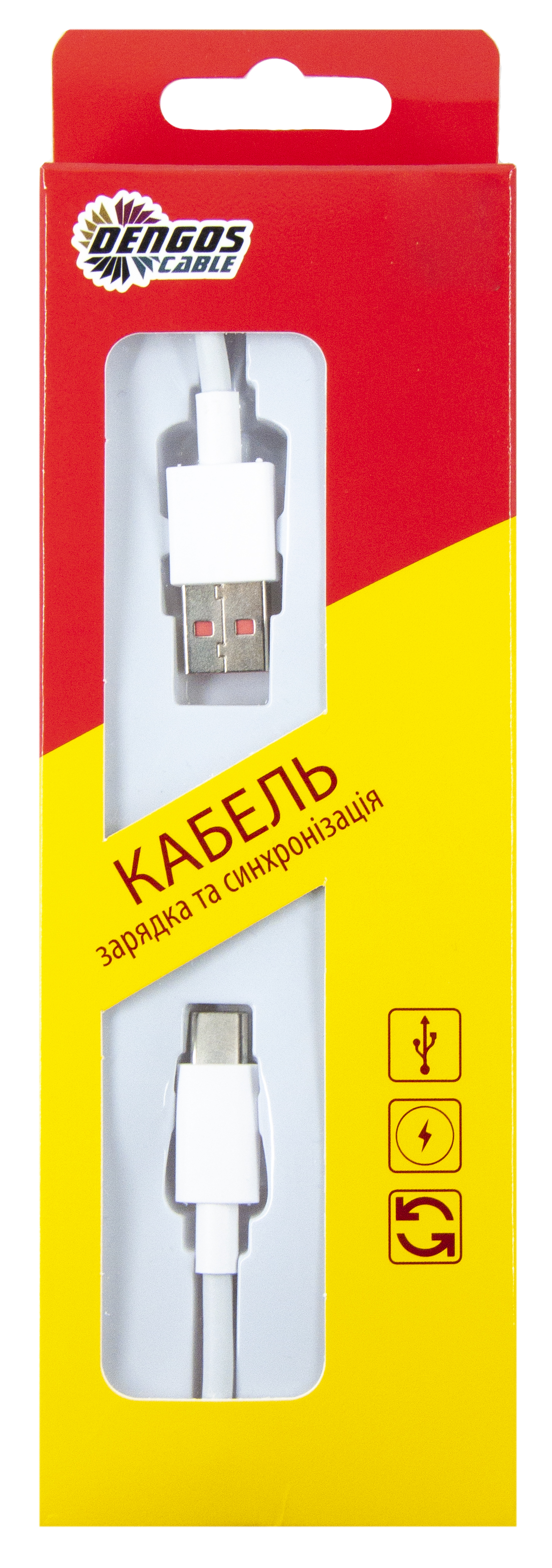 Кабель Dengos USB-USB Type-C 1м White (PLS-TC-6A-WHITE)