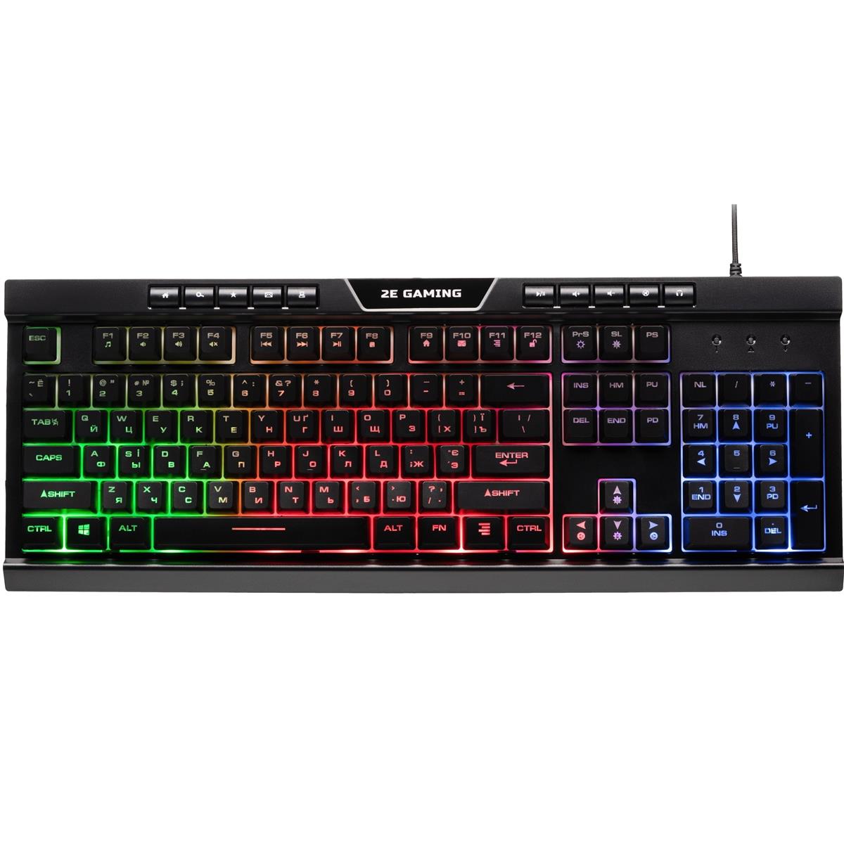 Клавіатура 2E Gaming KG300UB LED Ukr Black (2E-KG300UB)