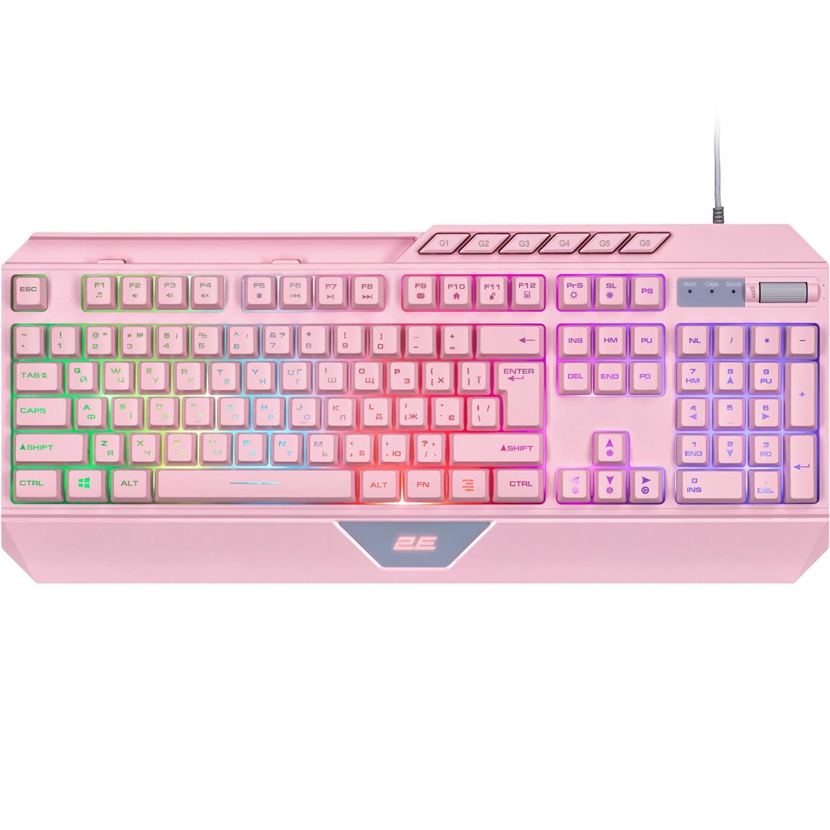 Клавіатура 2E Gaming KG315 RGB USB Pink Ukr (2E-KG315UPK)