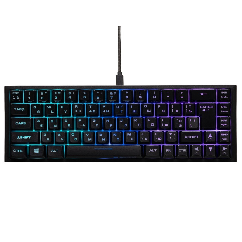 Клавіатура 2E Gaming KG350UBK RGB Ukr Black (2E-KG350UBK)