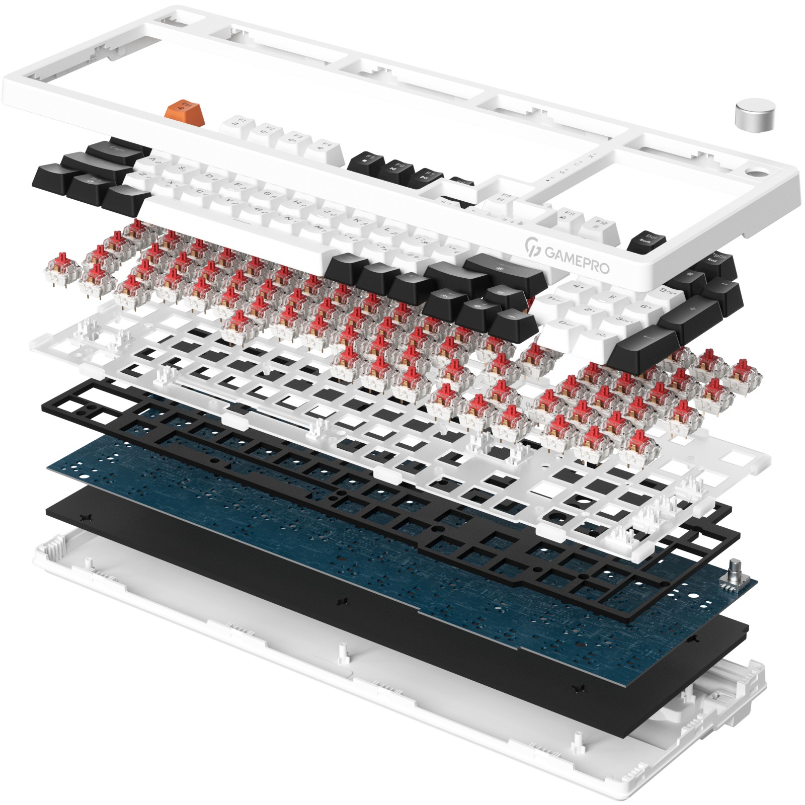 Клавіатура GamePro MK170W (Red) з Hot-Swap RGB White 