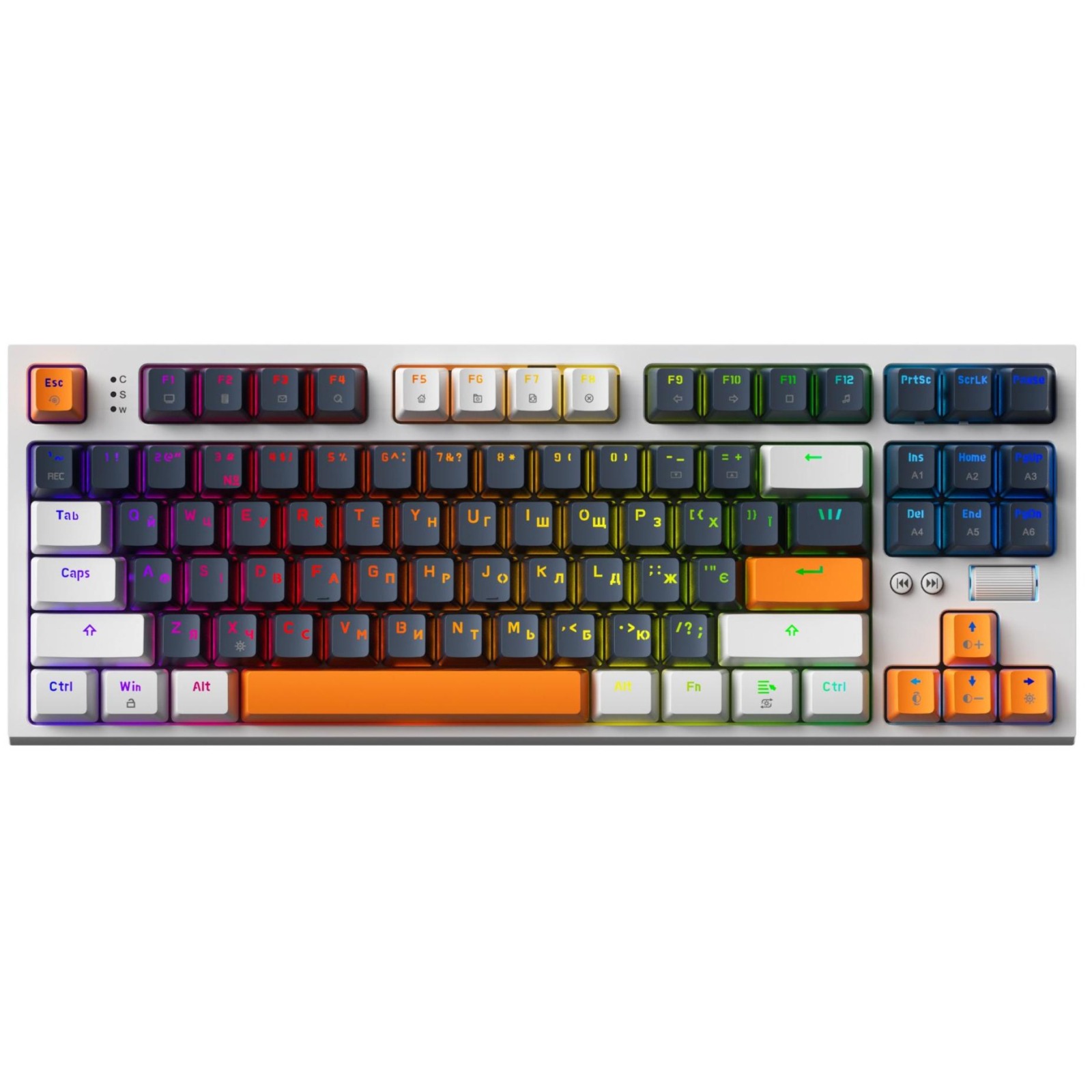 Механічна клавіатура GamePro MK180W з Hot-Swap RGB біла