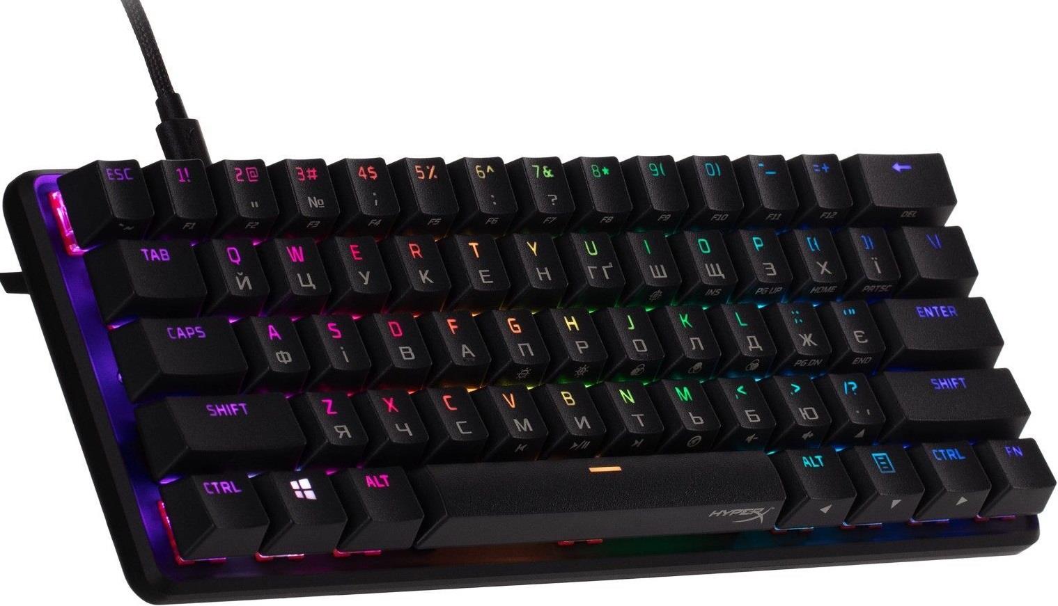 Клавіатура HyperX Alloy Origins 60 Red RGB UA Black (4P5N4AA)