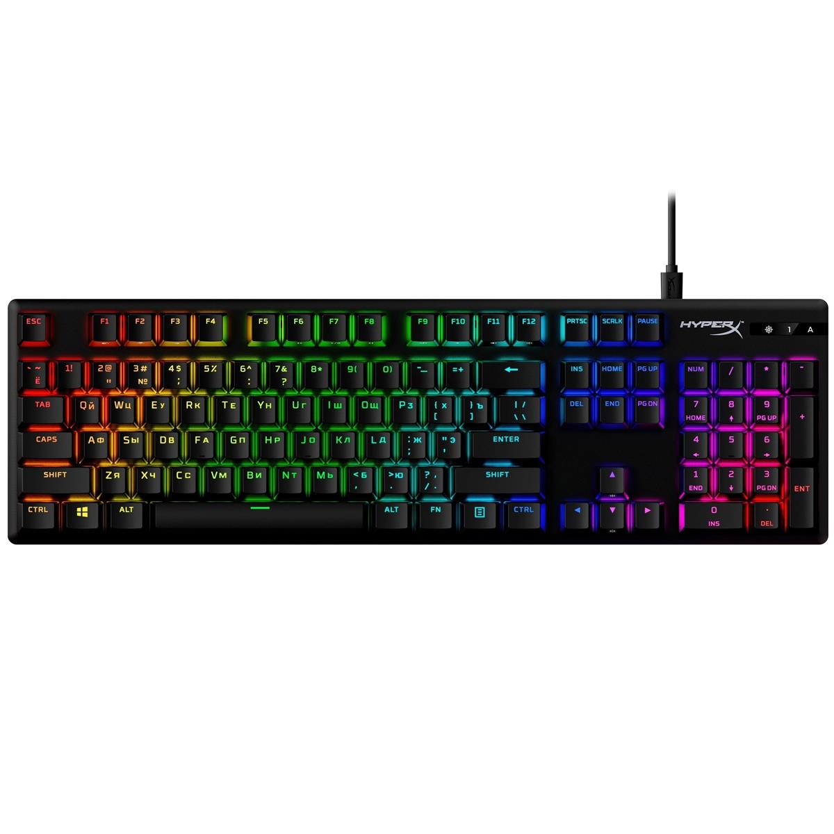 Клавіатура HyperX Alloy Origins Aqua RGB PBT ENG/RU Black (639N5AA) 