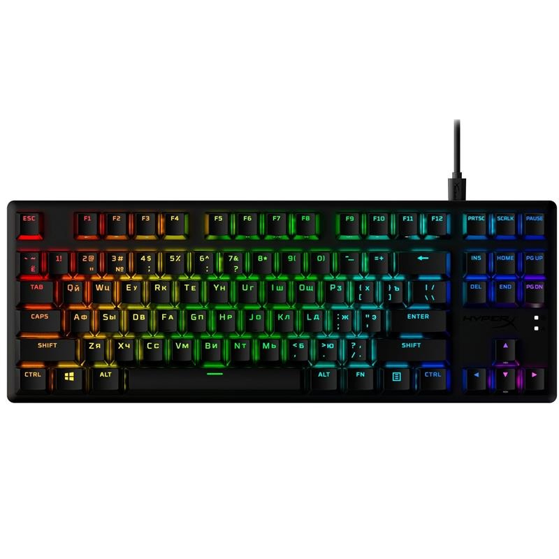 Клавіатура HyperX Alloy Origins Core PBT Aqua RGB Black (639N9AA) 