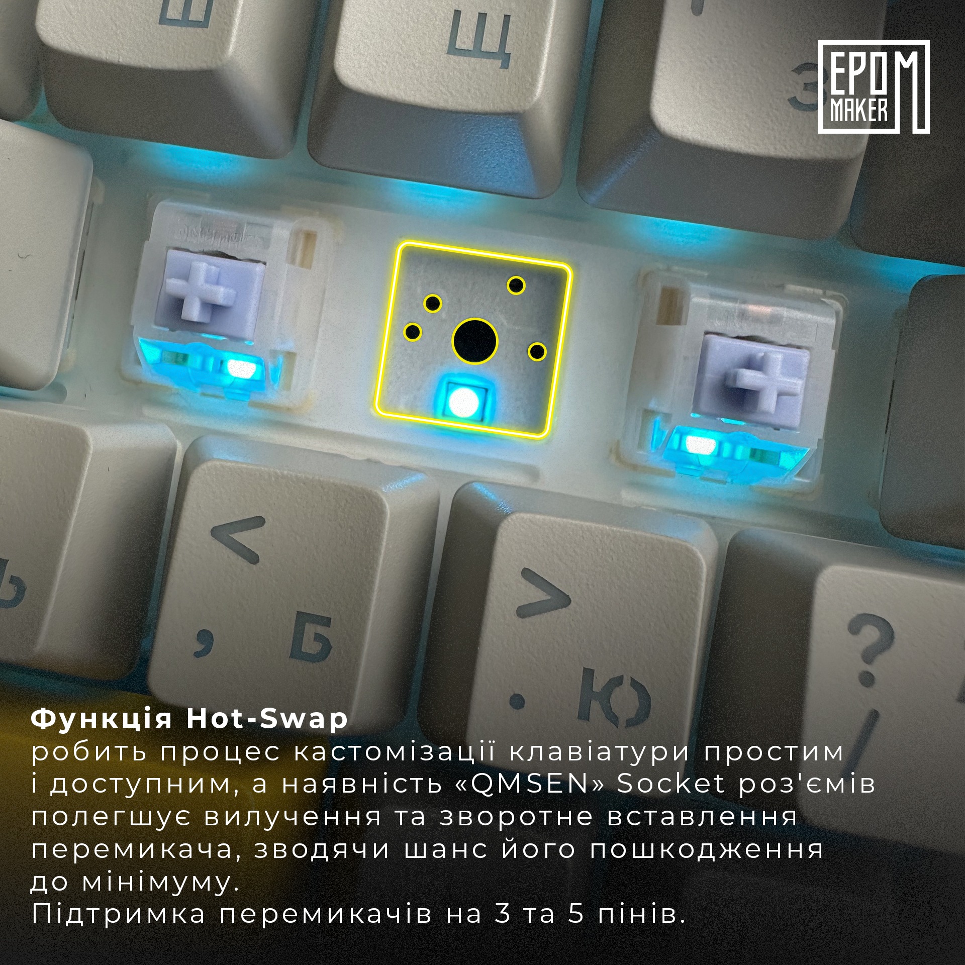 Клавіатура бездротова Epomaker AK820 Pro 75% Gift Switch Hot-Swap (2.4G/BT/USB) LCD Screen RGB UA Black (AK820-PRO-B-G)