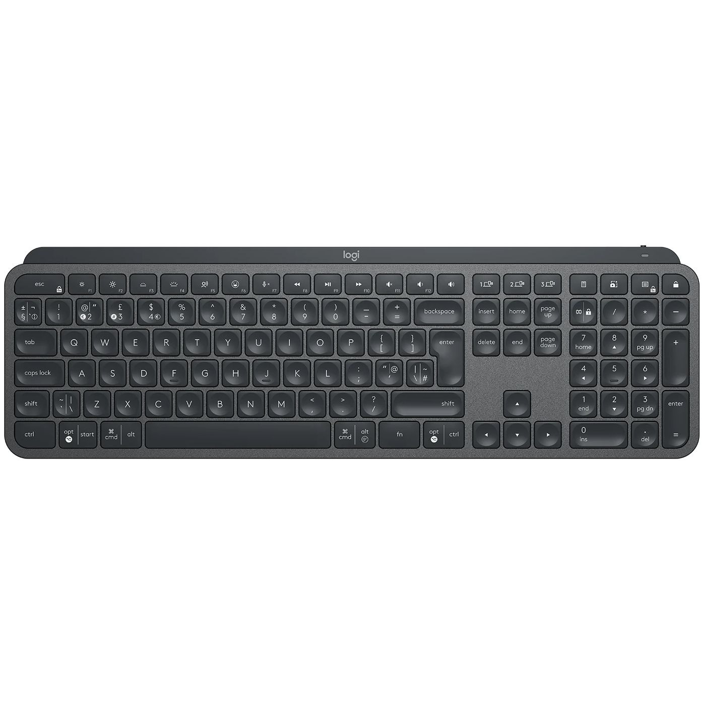 Клавіатура бездротова Logitech MX Keys Advanced for Business Wireless Illuminated UA Graphite (920-010251)