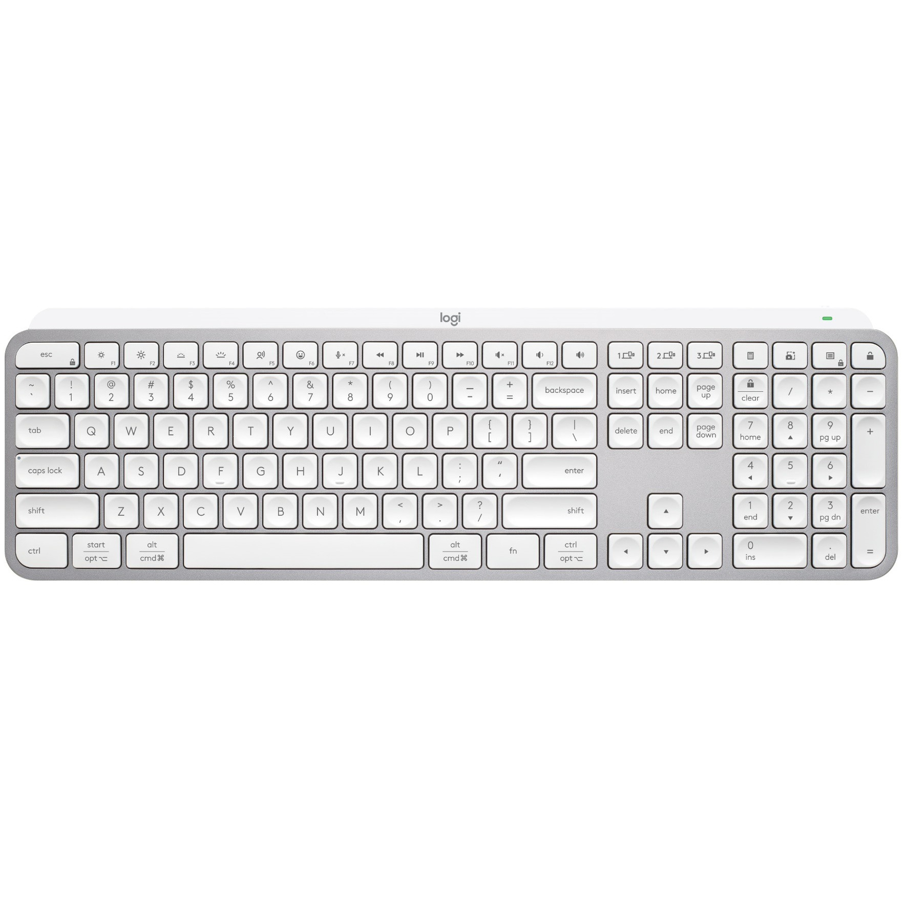 Клавiатура бездротова Logitech MX Keys S Pale Grey (920-011588)