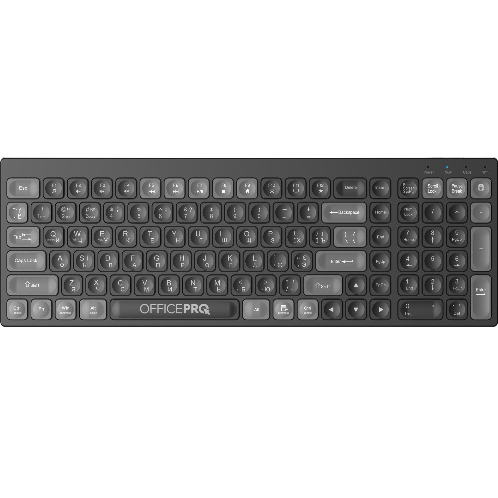 Клавіатура бездротова OfficePro SK985B Bluetooth Black 