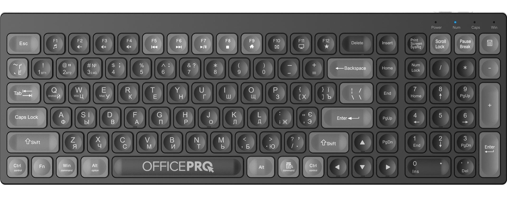 Клавіатура бездротова OfficePro SK985B Bluetooth Black 