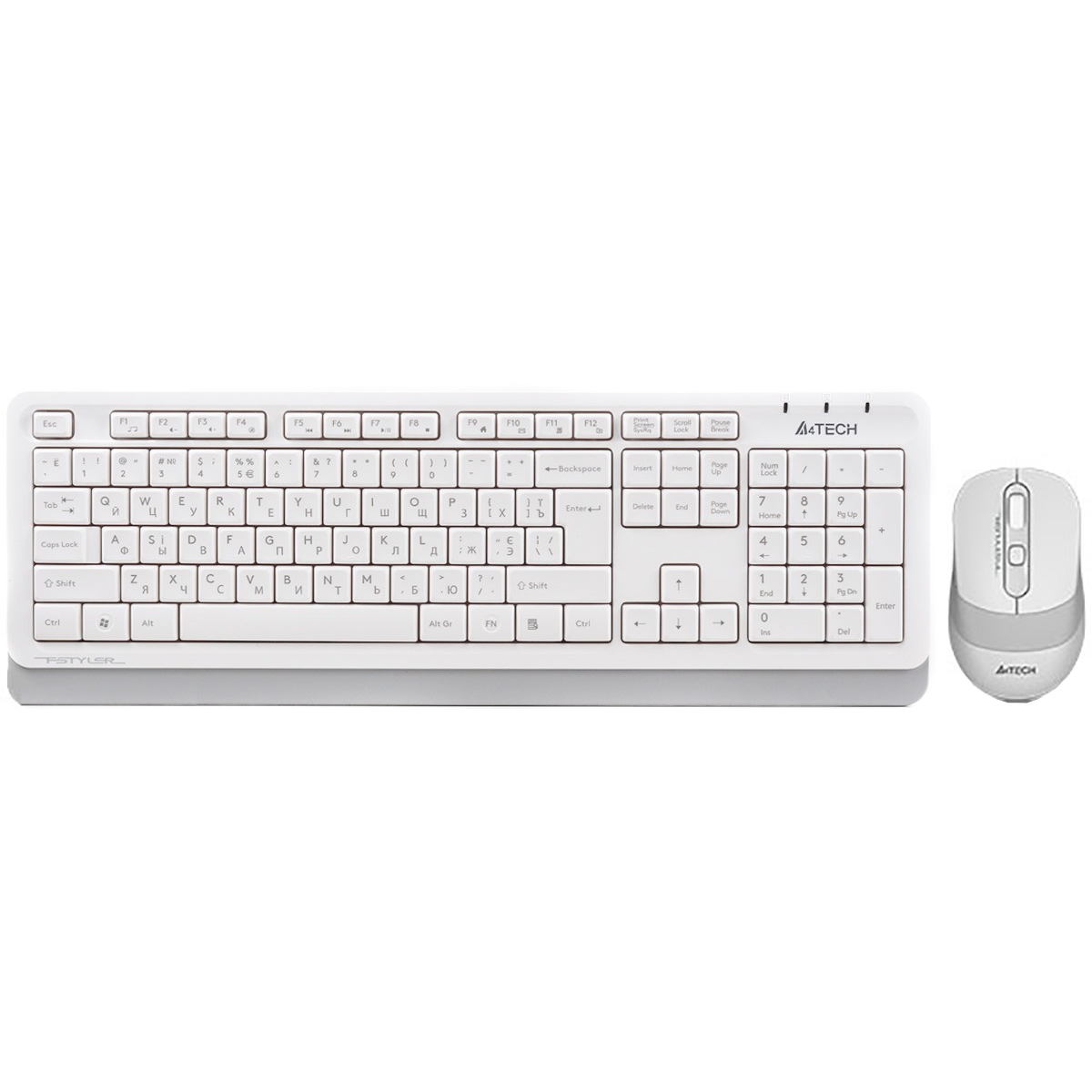 Комплект (клавіатура, мишка) бездротовий A4Tech Fstyler FG1010 White