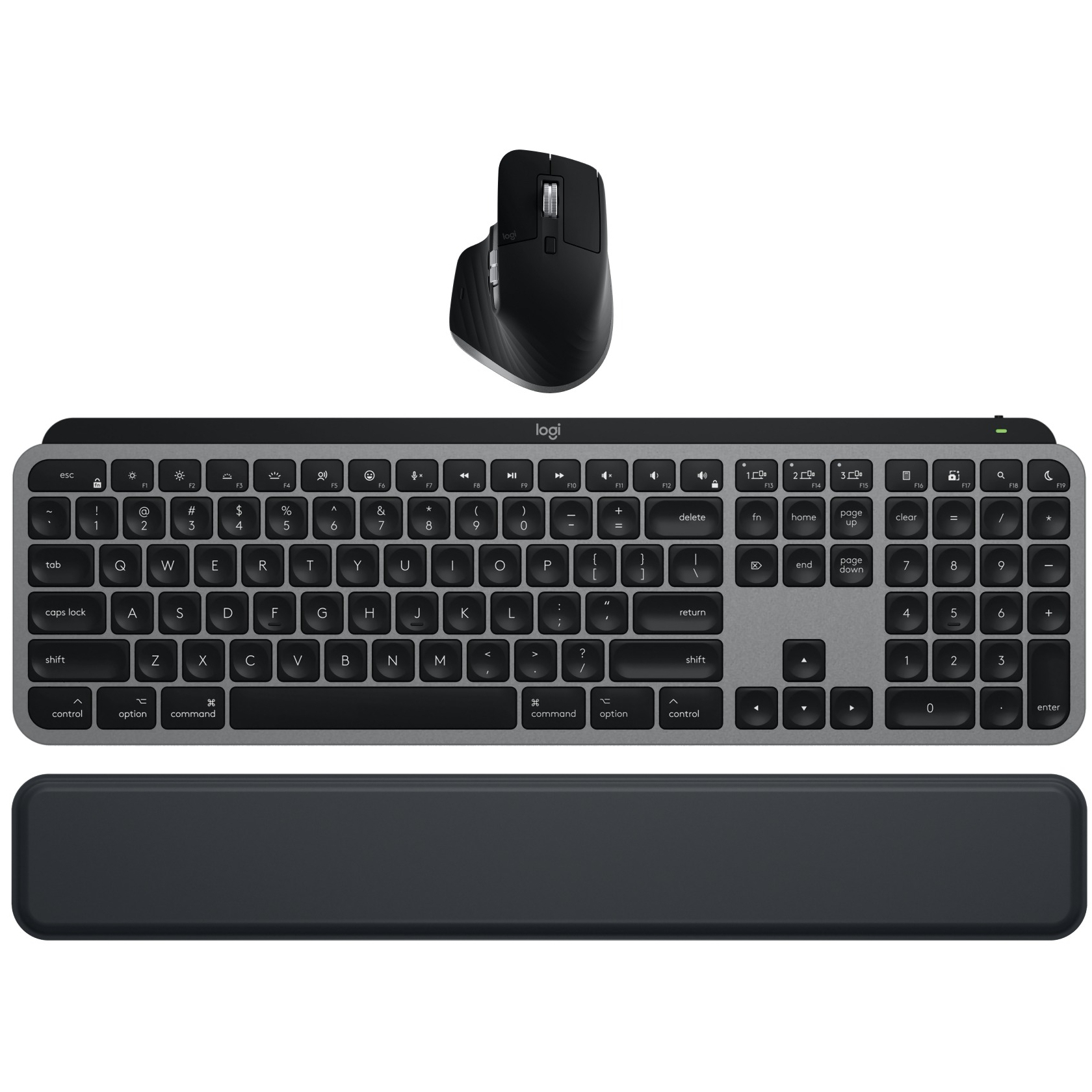 Комплект (клавіатура, миша) бездротовий Logitech MX Keys S Combo for Mac Space Grey (920-012845)