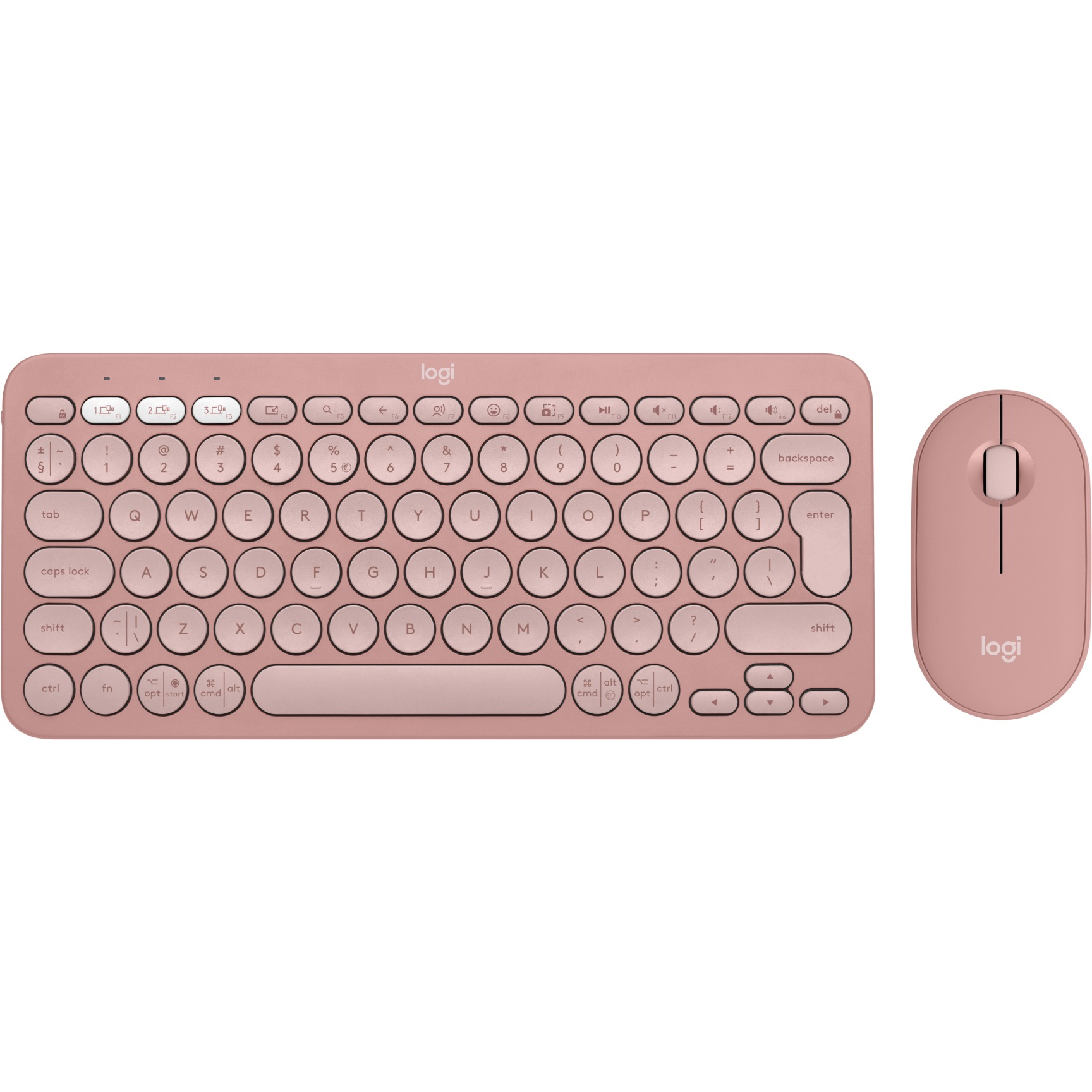 Комплект (клавіатура, миша) бездротовий Logitech Pebble 2 Combo Rose (920-012241)