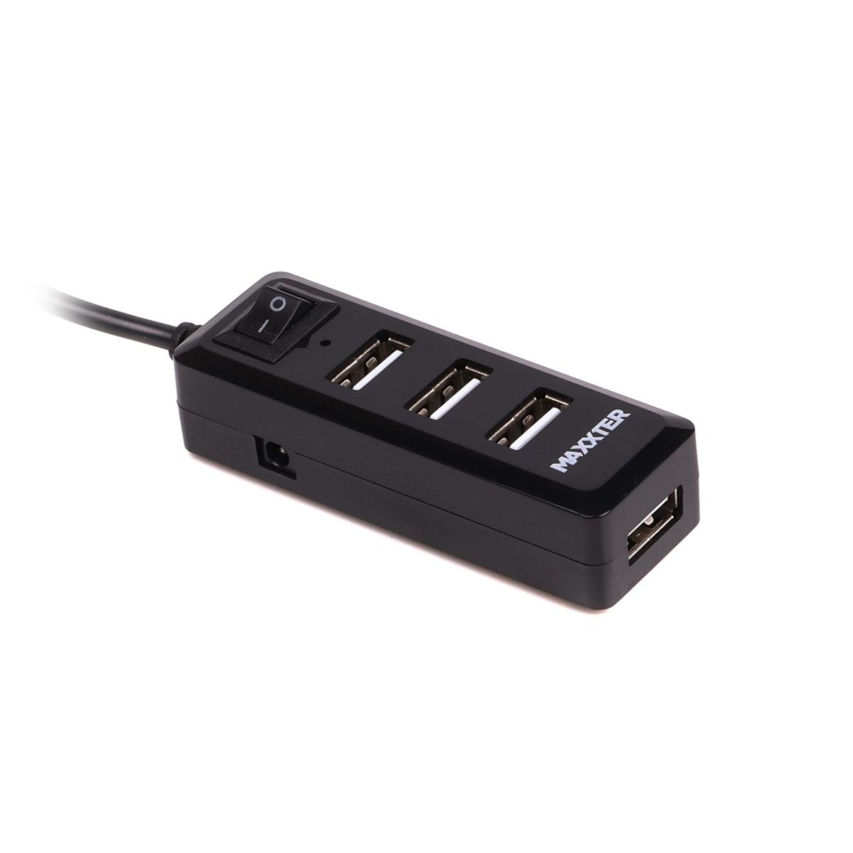 Концентратор USB 2.0 Maxxter 4хUSB2.0 Black (HU2A-4P-AC-03) Концентратор USB 2.0 Maxxter 4хUSB2.0 Black (HU2A-4P-AC-03)