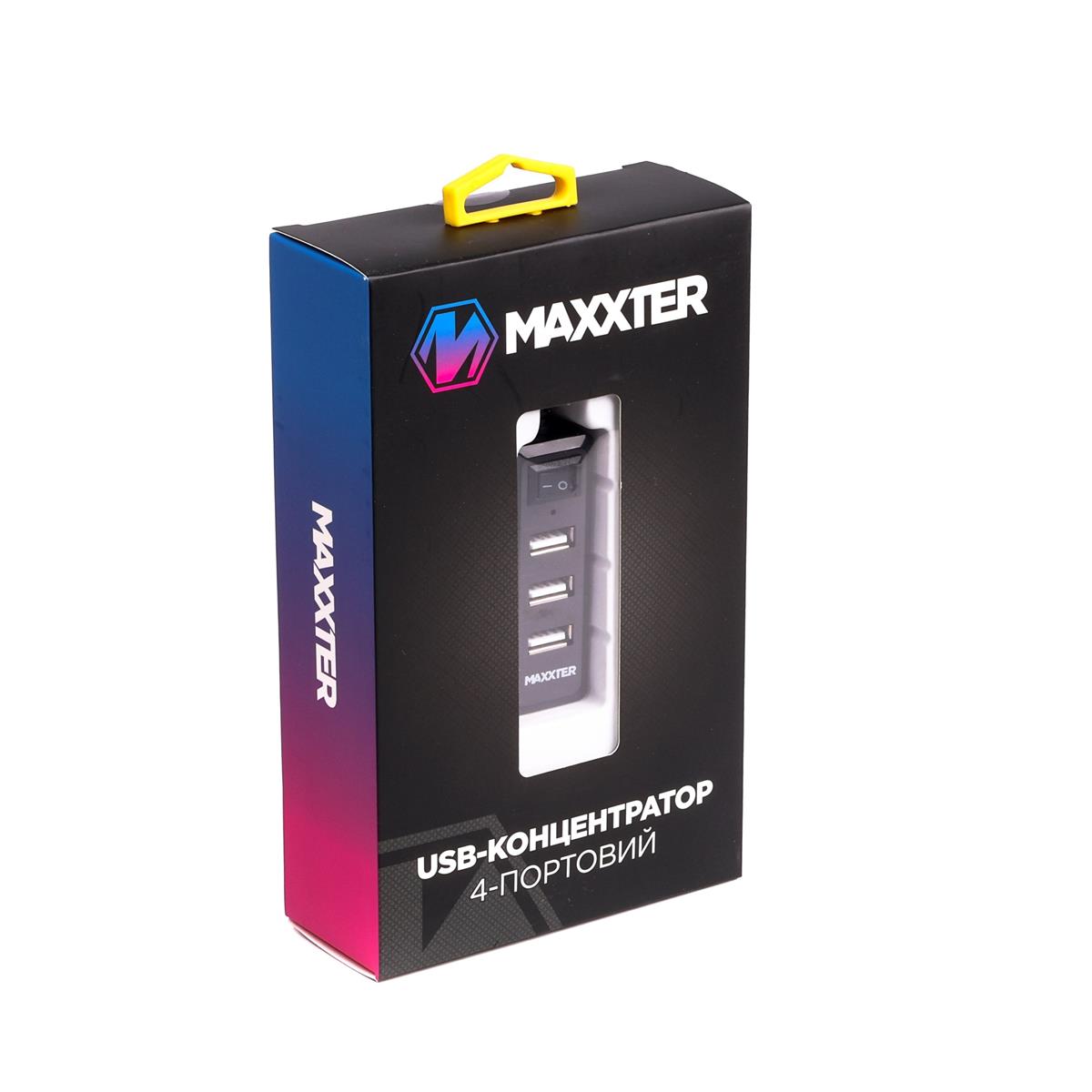 Концентратор USB 2.0 Maxxter 4хUSB2.0 Black (HU2A-4P-AC-03) Концентратор USB 2.0 Maxxter 4хUSB2.0 Black (HU2A-4P-AC-03)