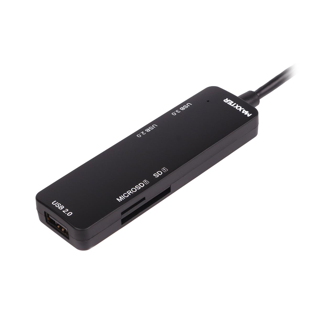 Концентратор USB Type C Maxxter USB3.0, 2хUSB2.0, SD, Micro SD Black (HU3C-3PTF-01) Концентратор USB Type C Maxxter USB3.0, 2хUSB2.0, SD, Micro SD Black (HU3C-3PTF-01)