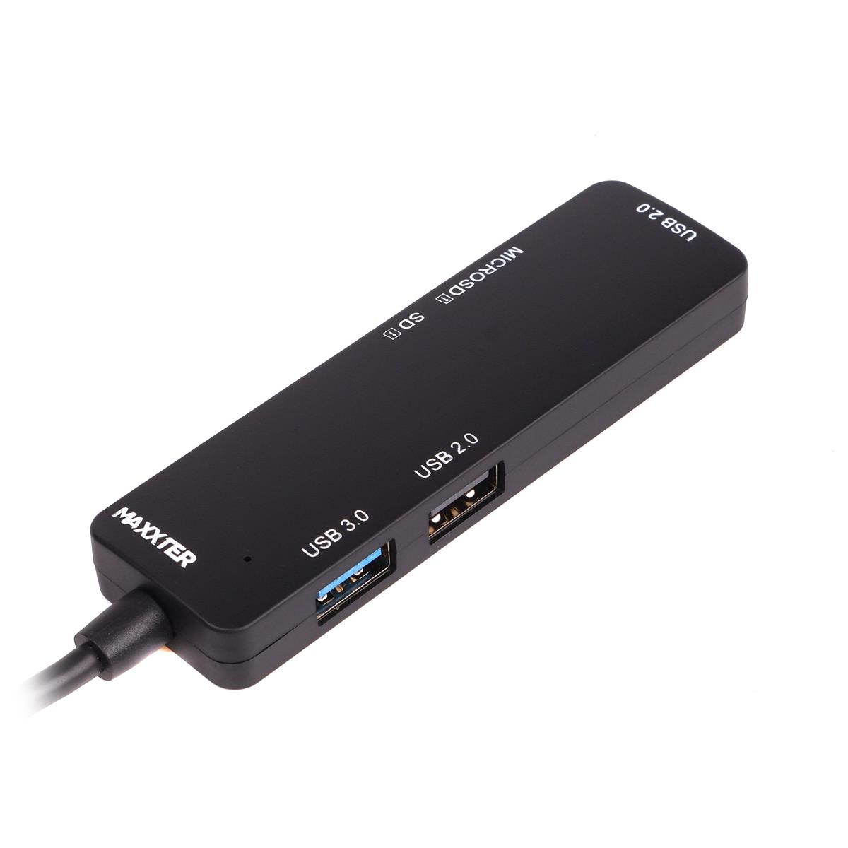 Концентратор USB Type C Maxxter USB3.0, 2хUSB2.0, SD, Micro SD Black (HU3C-3PTF-01) Концентратор USB Type C Maxxter USB3.0, 2хUSB2.0, SD, Micro SD Black (HU3C-3PTF-01)