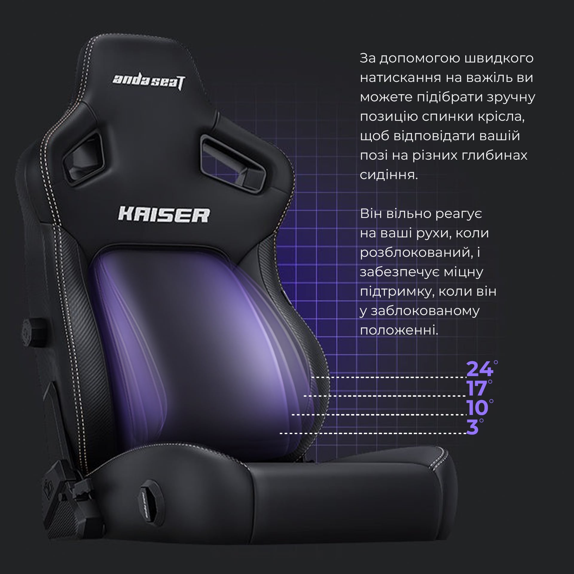 Крісло для геймерів Anda Seat Kaiser 4 Size XL Violet (AD12YDDC-XLL-20-V-PV/C)