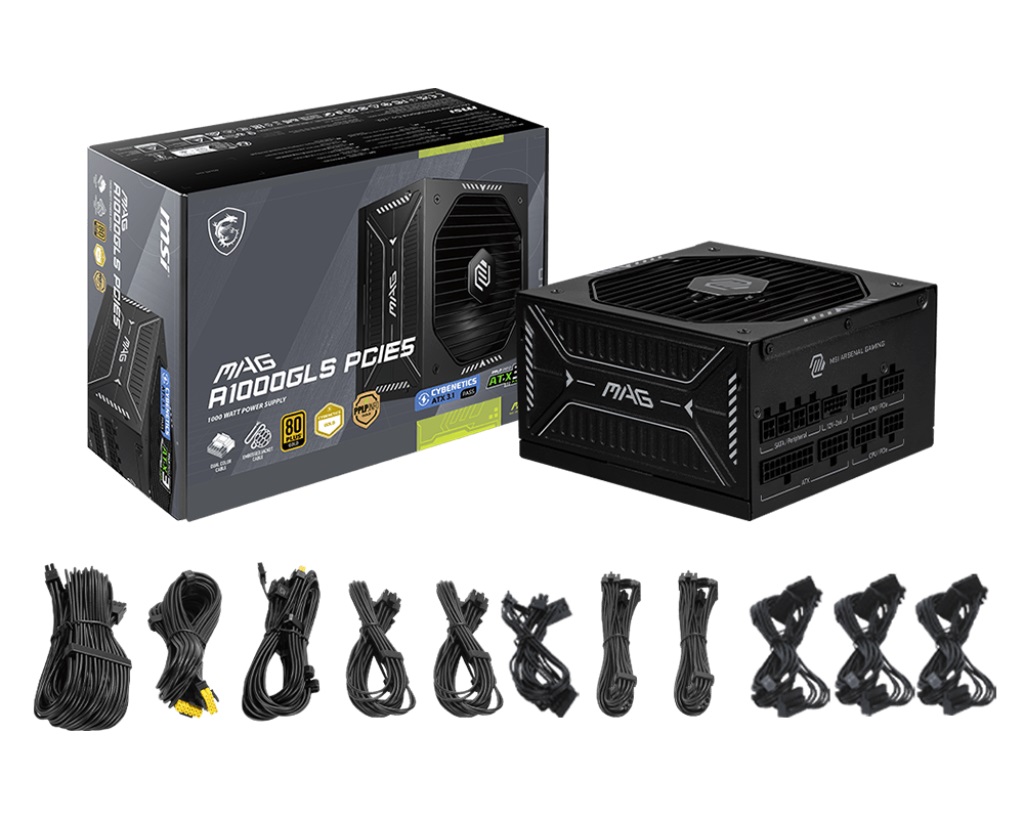 Блок питания MSI MAG A1000GLS PCIE5 PCIE5 1000W Блок питания MSI MAG A1000GLS PCIE5 PCIE5 1000W