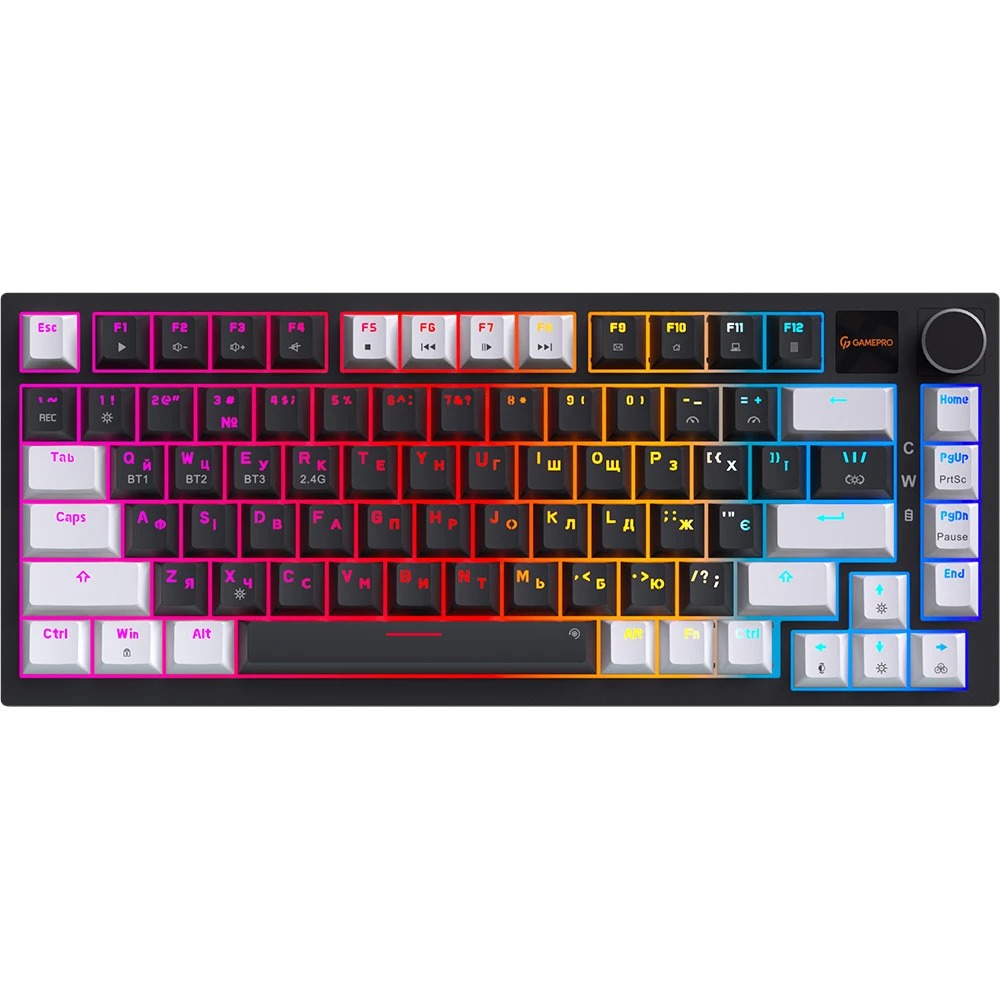 Клавіатура GamePro Asgard Valhalla Pro з TFT-дисплеєм Чорна