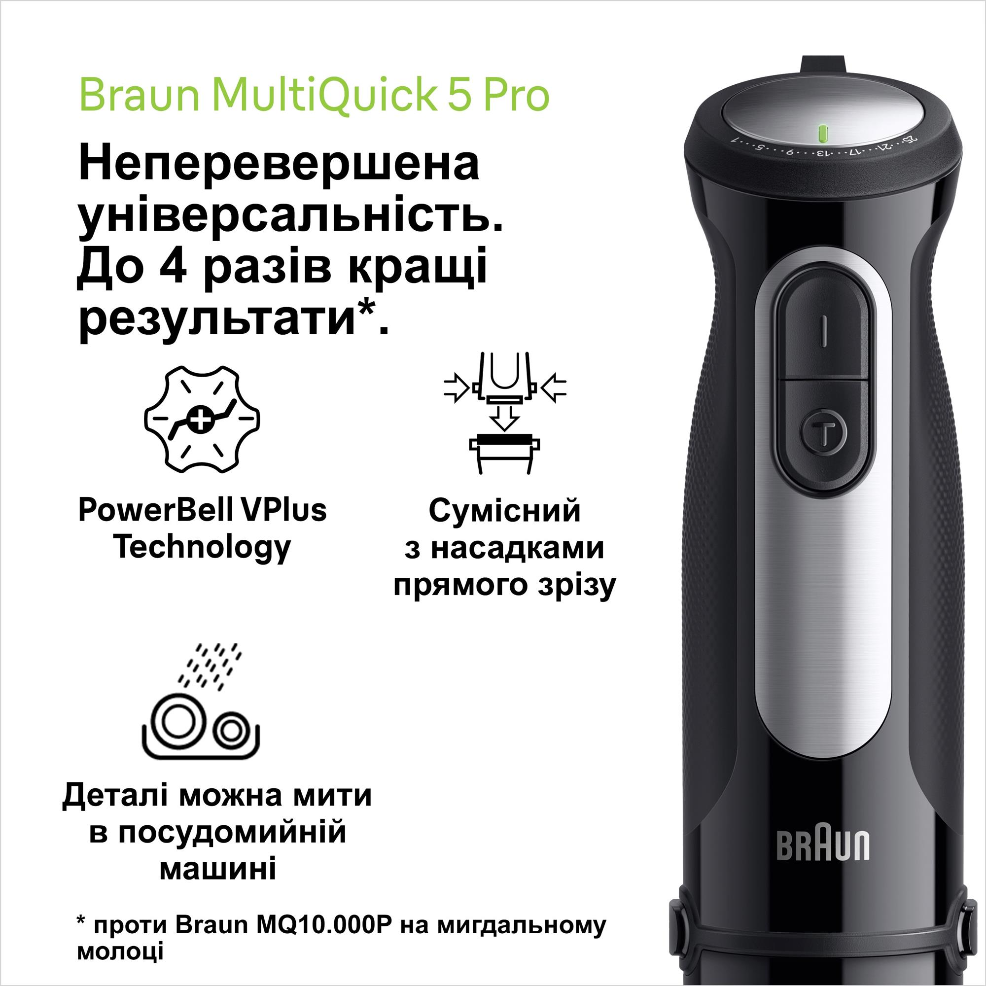 фото Занурюваний блендер Braun MultiQuick 5 Pro MQ 55236 MBK