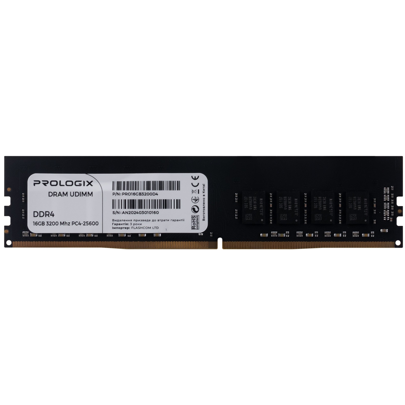 Модуль пам`ятi DDR4 16GB/3200 Prologix (PRO16GB3200D4)