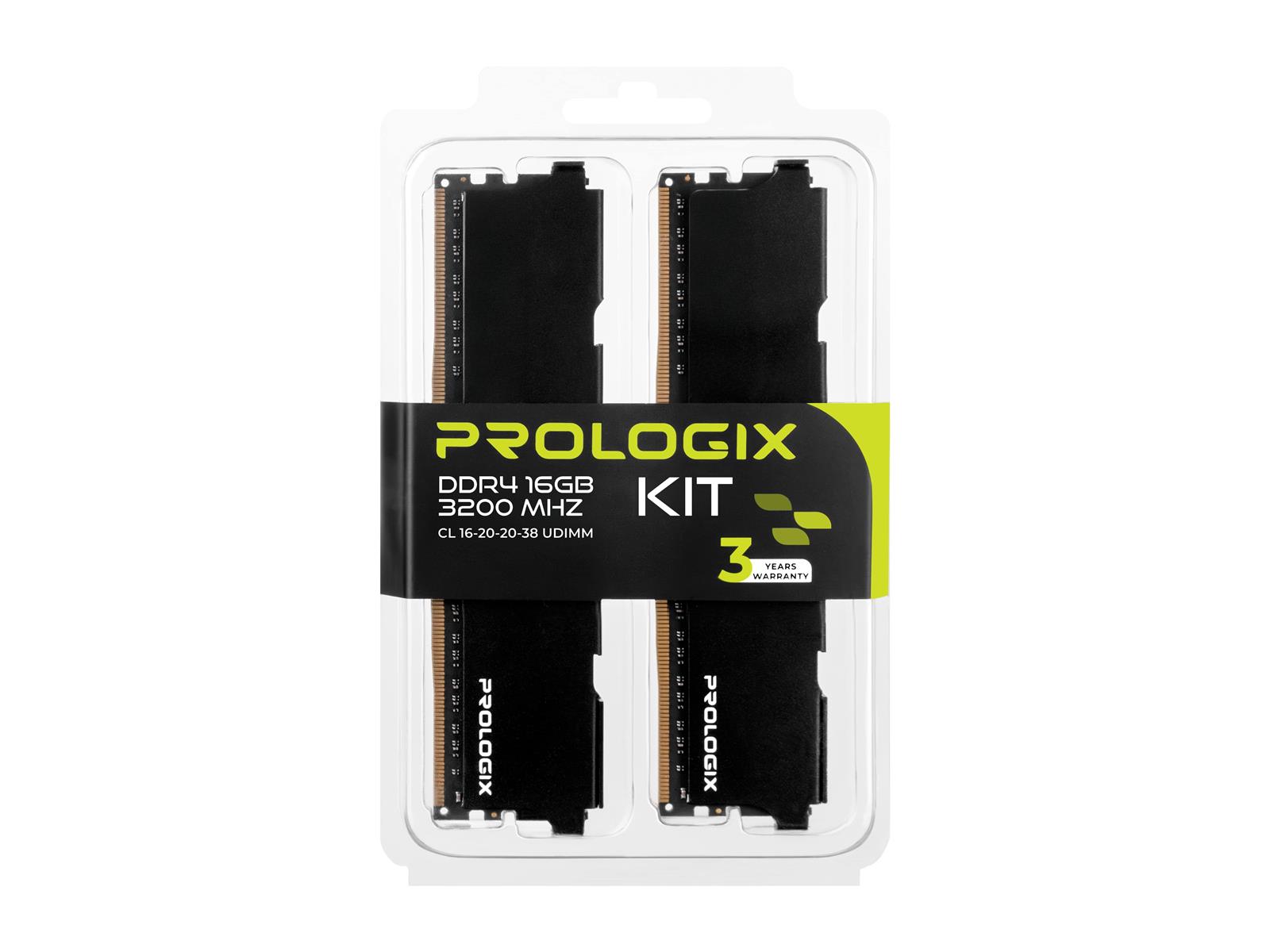Модуль памяти DDR4 2x8GB/3200 Prologix Black (PRO16GB3200B4K) Модуль памяти DDR4 2x8GB/3200 Prologix Black (PRO16GB3200B4K)