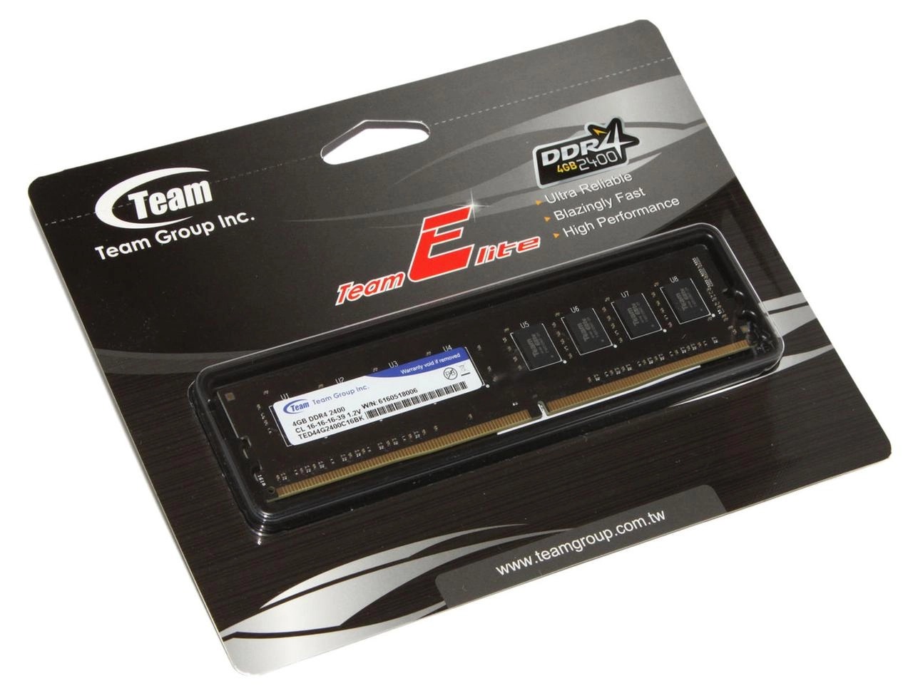 Модуль пам`яті DDR4 4GB/2400 Team Elite (TED44G2400C1601)