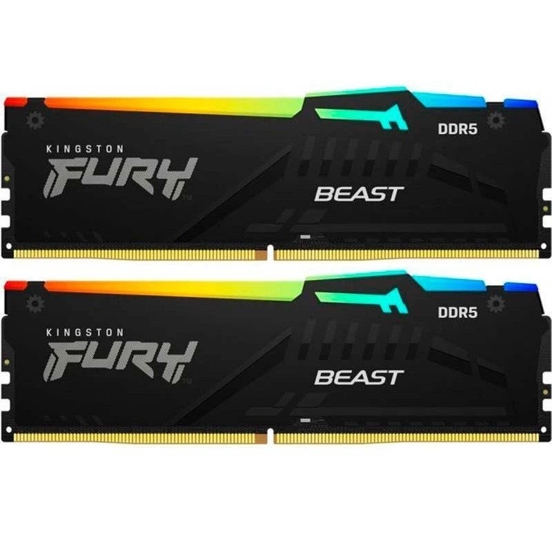 Модуль пам`яті DDR5 2x8GB/5200 Kingston Fury Beast RGB Black (KF552C40BBAK2-16)