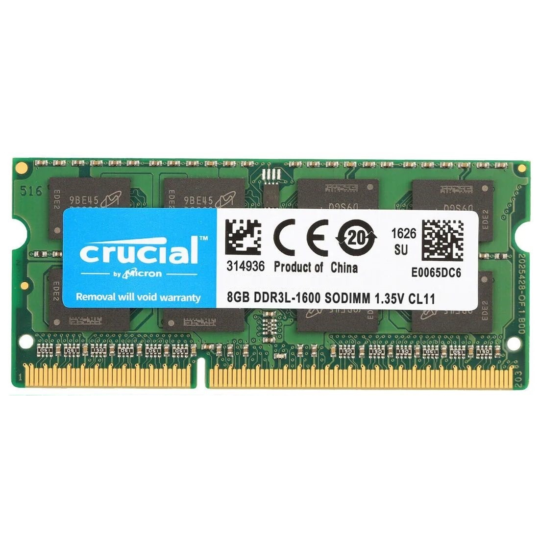 Модуль пам`ятi SO-DIMMDDR3L 8GB/1600 Crucial (CT102464BF160B.M16FP)