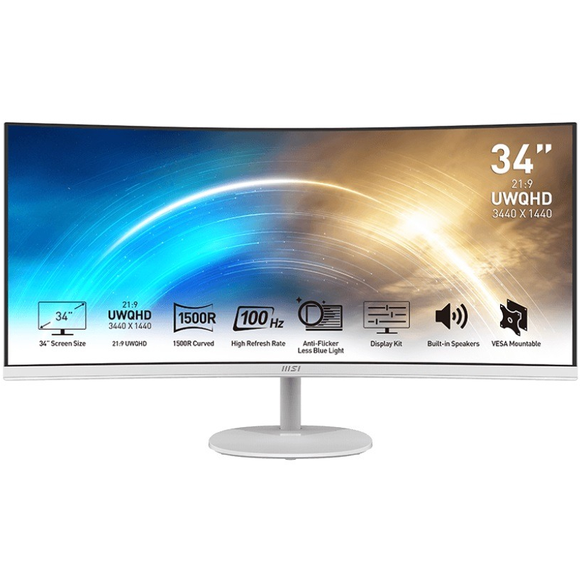 Монітор MSI 34" PRO MP341CQW VA White Curved 100Hz