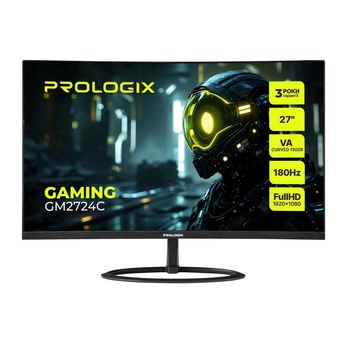 Монітор Prologix Gaming 27" GM2724C VA Black Curved 180Hz