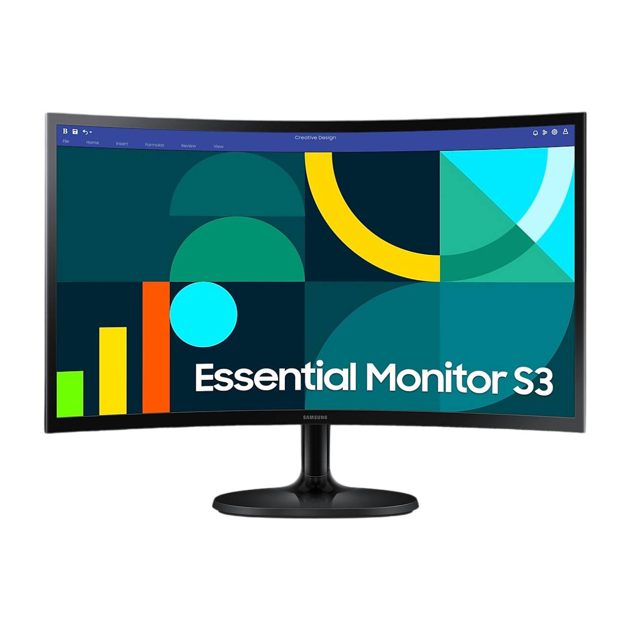 Монiтор Samsung 24" Essential S3 LS24D360 (LS24D360GAIXCI) VA Black Curved 100Hz