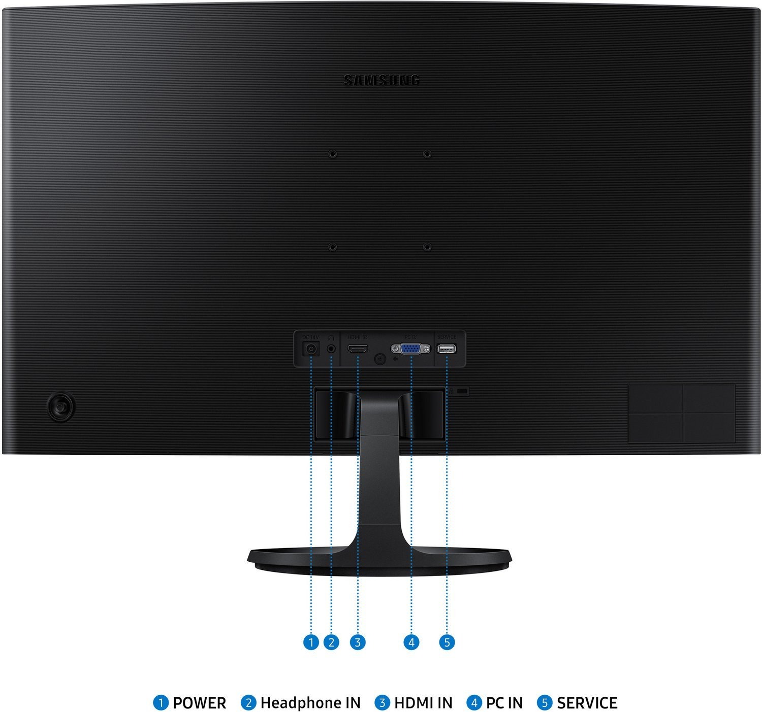 Монiтор Samsung 27" Essential S3 LS27D360 (LS27D360GAIXCI) VA Black Curved 100Hz