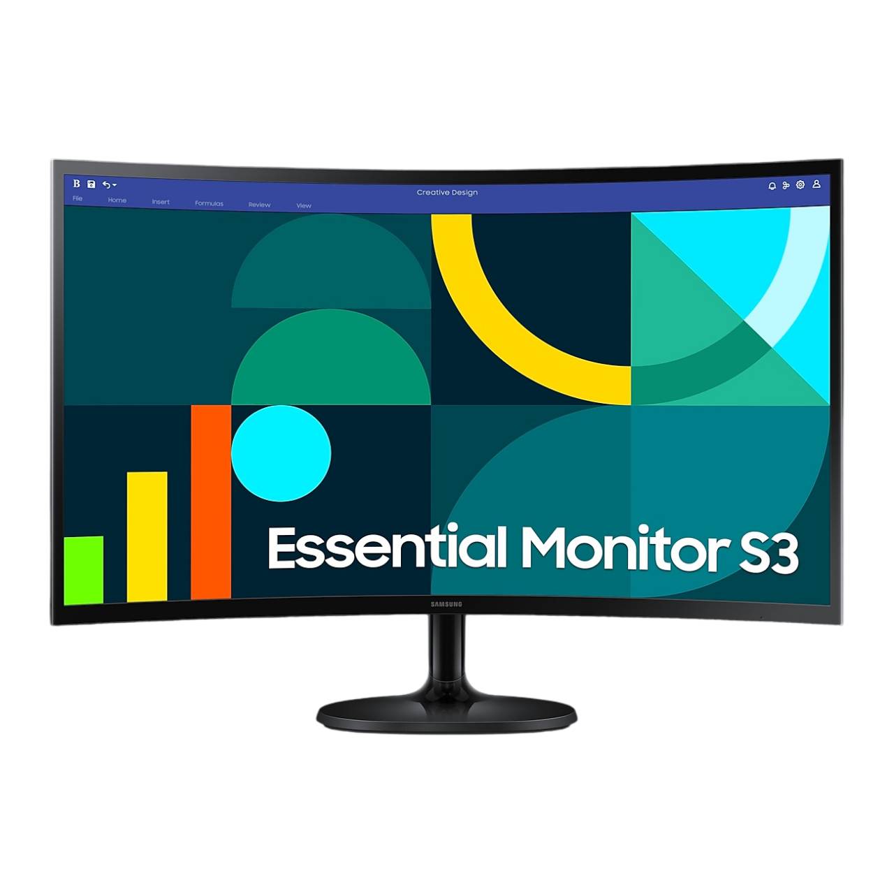 Монiтор Samsung 27" Essential S3 LS27D360 (LS27D360GAIXCI) VA Black Curved 100Hz