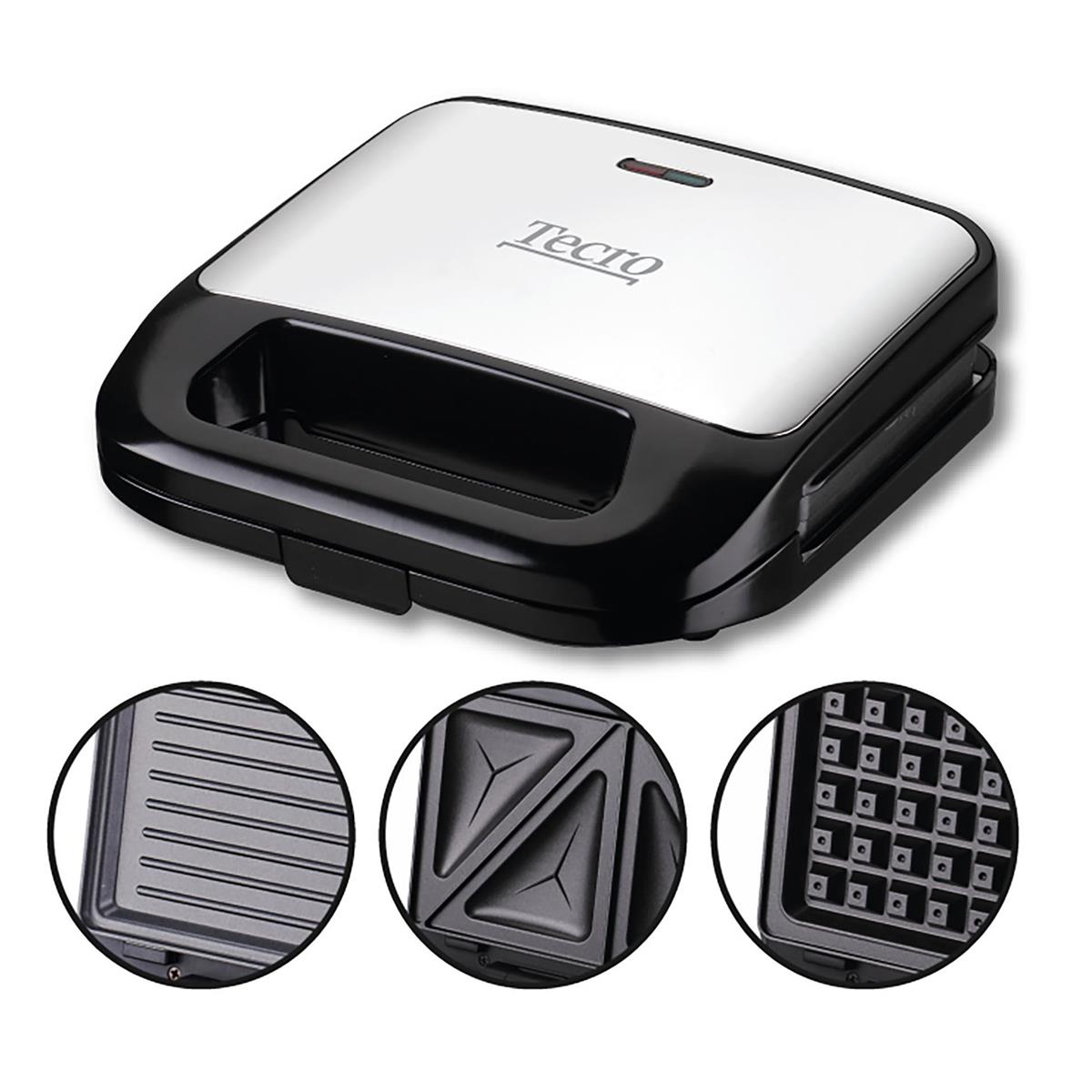 фото Мультимейкер (вафельниця-бутербродниця-гриль) Tecro TMM-201BS