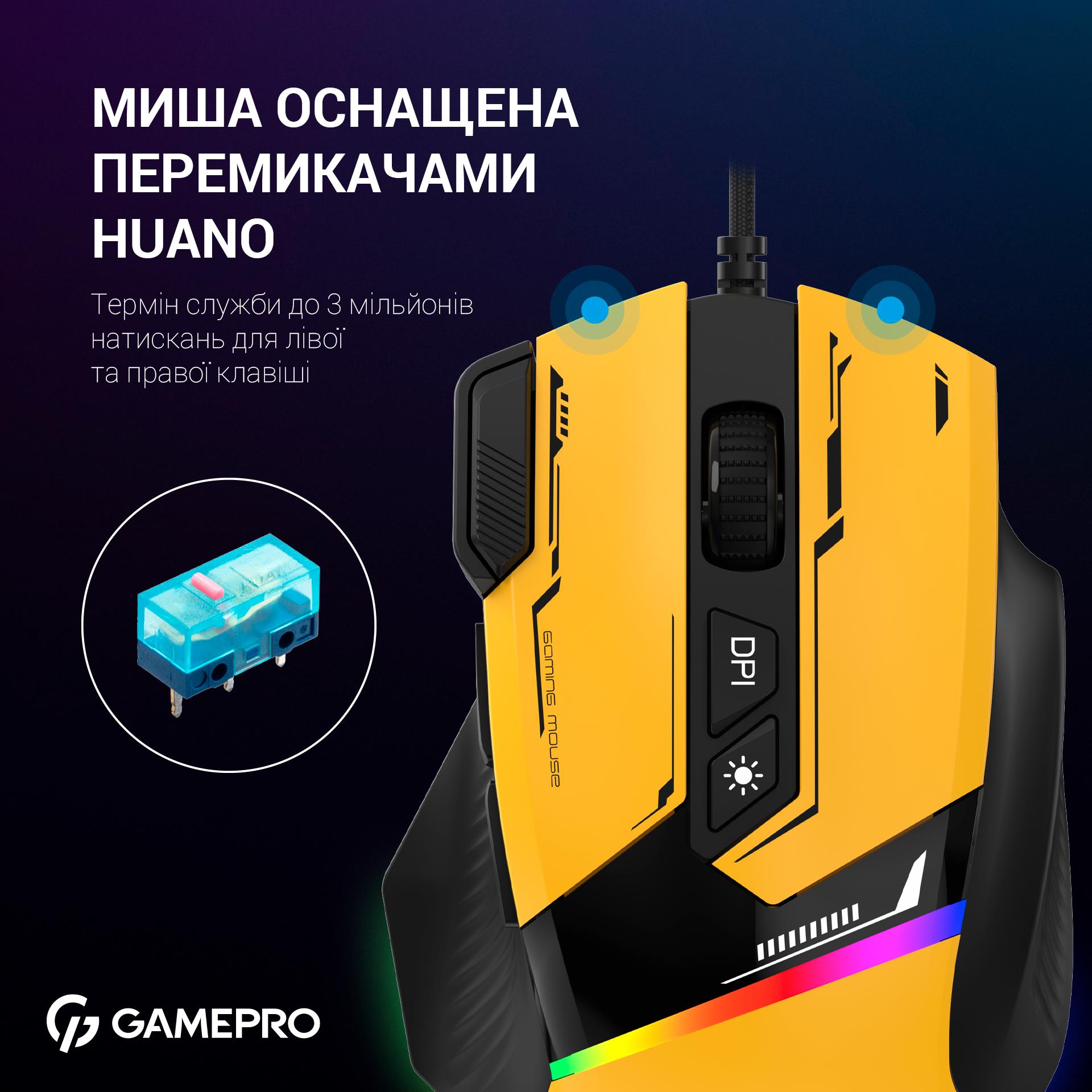 Миша GamePro GM300BL Yellow-Black