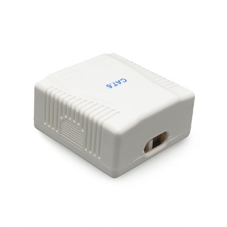 Розетка Cablexpert (NCAC-2F6-01) RJ-45, Cat6, зовнішня, біла