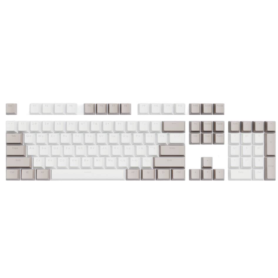 Набір кейкапів Dark Project PBT KS-48 ENG/UA/RU White/Grey (DP-KS-0048)