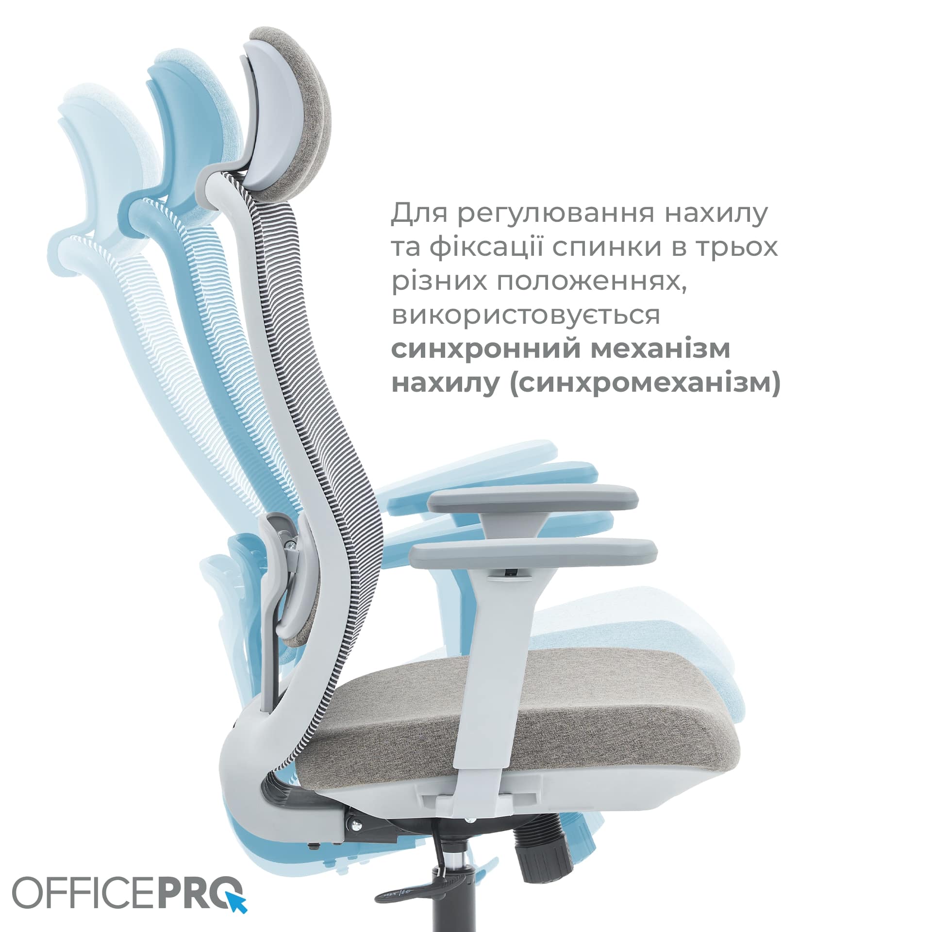 Кресло офисное OfficePro Wave OC599-G-G-G Gray Кресло офисное OfficePro Wave OC599-G-G-G Gray