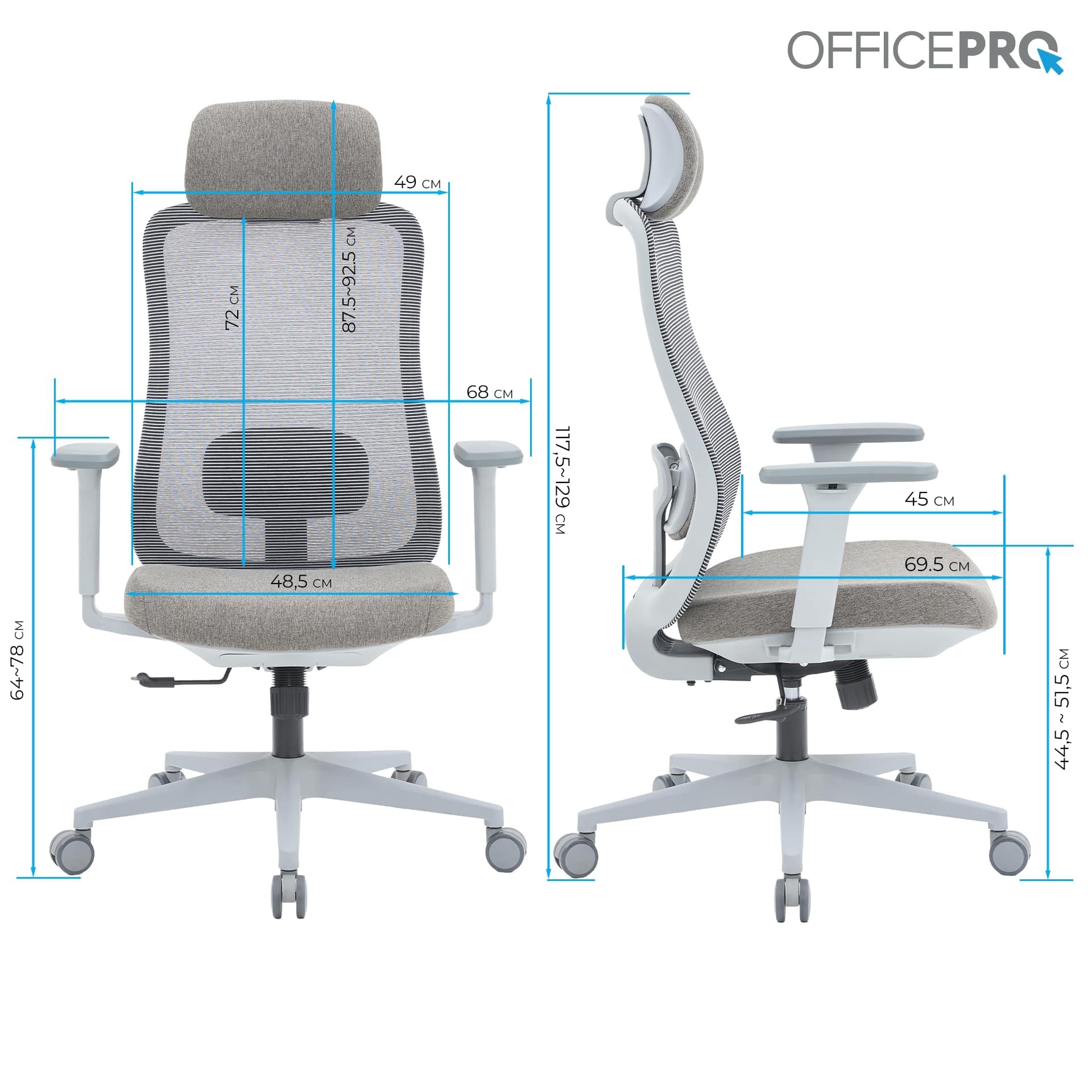 Кресло офисное OfficePro Wave OC599-G-G-G Gray Кресло офисное OfficePro Wave OC599-G-G-G Gray